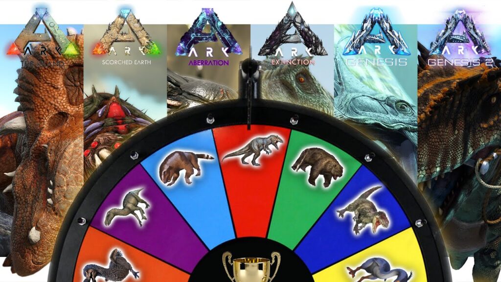 Spin Wheel to Tame ARK Dinos From Every Map then We Fight | バトロワ系ゲーム動画まとめ